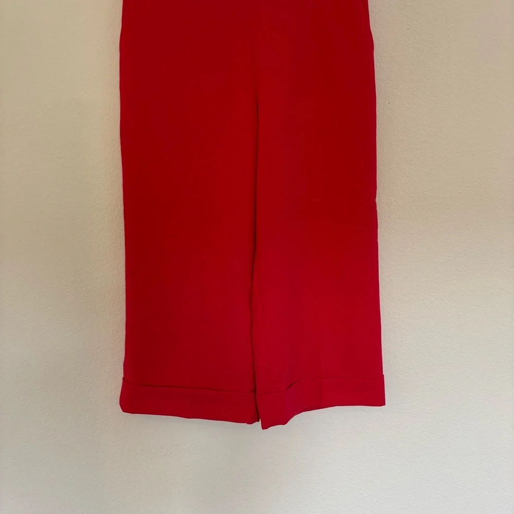 J. Crew Cropped Wide Leg Pull On Pant Red